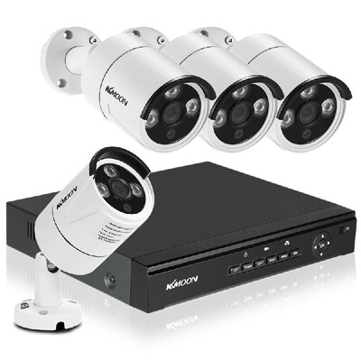

KKmoon 8CH Channel Full HD 1080P POE NVR Network Video Recorder 4pcs 20MP Megapixels POE Weatherproof Outdoor Bullet IP Camera