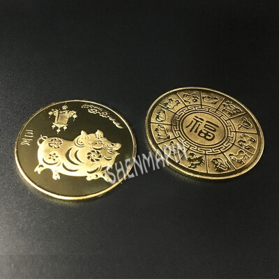 

2019 Fu Pig Commemorative Coin Year of Pig Delivers Money Coins Collection New Year Gift Gold Plated Silver Plated New style