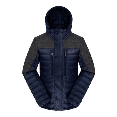 

Wolf claw Jackwolfskin mens outdoor warm down jacket water&windproof autumn&winter fashion jacket hooded shirt 1203431 Bao blue M