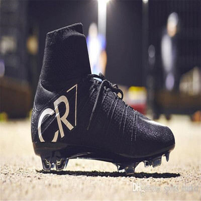 

White Red Rainbow 100 Original Soccer Shoes Mercurial Superfly V FG Soccer Cleats High Ankle Football boot Ronaldo Sports Sneaker