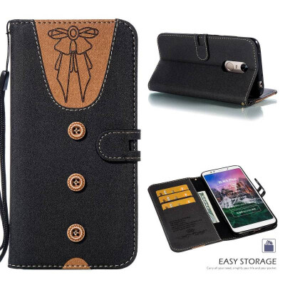 

MOONCASE Millet Red Rice Note 5 Red Rice 5 Plus Stitching Embossed Womens Leather Case - Black