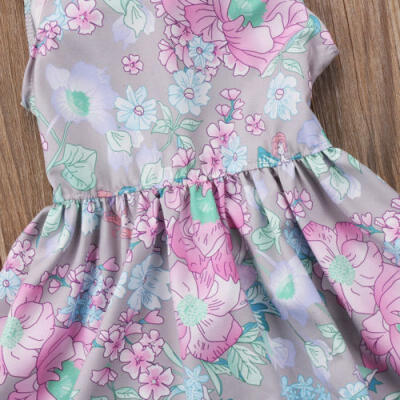 

Pretty Newborn Baby Girls Backless Bowknot Lace Princess Party Dresses Sundress