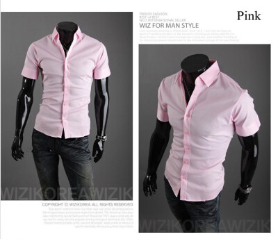 

New 2015 Summer British Shirt Mens Slim Fit Man Short Sleeve Shirts Mens Clothing Slim Casual shirts 17 Coloe 5 Size