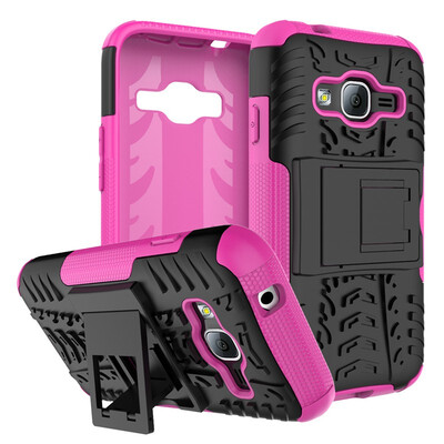 

Fivice Samsung J1 Mini PrimeJ106 Case TPU anti-fall tire pattern back clip bracket phone case