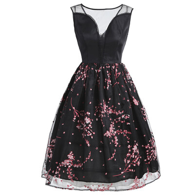 

Mesh Floral Overlay Dress