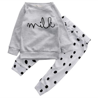 

2PCS Baby Boys Toddler Kids Long Sleeve T-shirt TopsPants Clothes Outfits Set