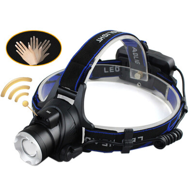 

HKV LED Headlight Headlamp Induction XM-L T6 2000LM Zoom head Flashlight Adjustable Head lamp Front Light