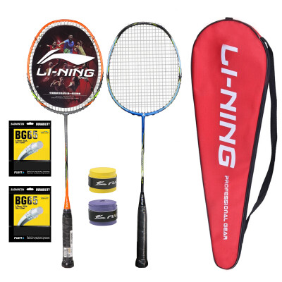 

Li NingLining Men&Women Single Carbon Badminton Racket Single Threaded Blue Yellow