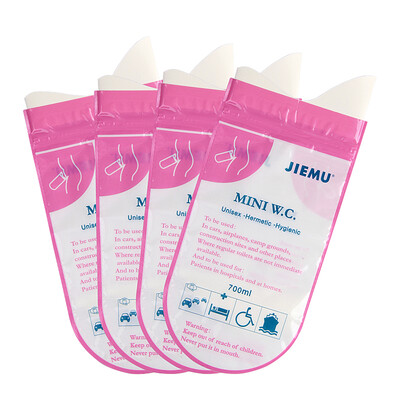 

4 шт./лот розовый одноразовые 700cc Портативный мочи сумка для хранения Сумки Открытый Путешествие аварийного туалет для унисекс