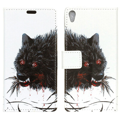 

MOONCASE Alcatel 1 Painted Leather Case - Hungry Wolf