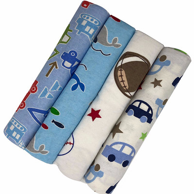 

100 Cotton Baby Blanket 4pcslot Flannel Baby Quilt Receiving Newborn Colorful Cobertor Baby Bedsheet Supersoft Blanket 102x76cm