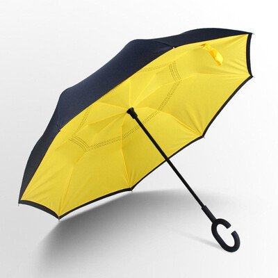 

Outdoor Inverted&Double Layer Windproof Umbrella Umbrella with UV Protection C-Shaped Handle