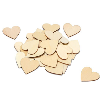 

UpperX 2Inch Unfinished Wooden Heart Blank Wood Cutout Heart Slices Discs DIY Crafts100Pcs