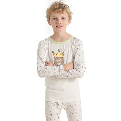 

VIV & LUL Children's Underwear Boy Underwear Set Qiuqiu Qiu Dande Modal DV117183 White 14cm
