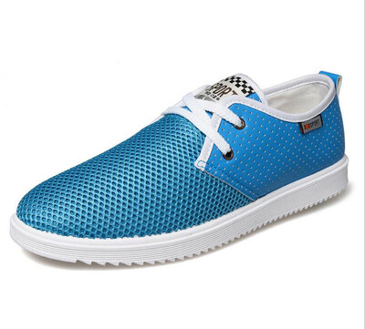 

Men Leisure Dress Leather Mesh Breathable Shoes Loafer Lace Up Board Sneaker