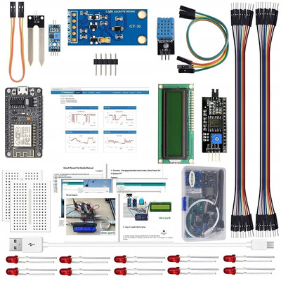 

ESP8266 Smart Flower Pot Kits with Temperature&Humidity Sensor Light Sensor Soil Moisture Sensor for Arduino IDE IoT Starter