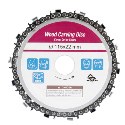 

4-12 Inch 13 Teeth Grinder Chain Disc 22mm Arbor Woodworking Carving Disc for 4-12" Angle Grinder