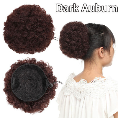 

Afro Bun Extension Puff Ponytail Chignon Hairpiece With Drawstring Afro Kinky Curly Wrap Messy Updo Synthetic For Women