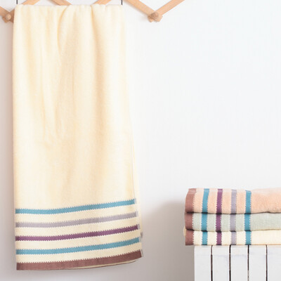 

Fu Li Jie Yu pure cotton bath towel absorbent skin-friendly plain multi-arm towel bra towel bath towel 68 138cm beige