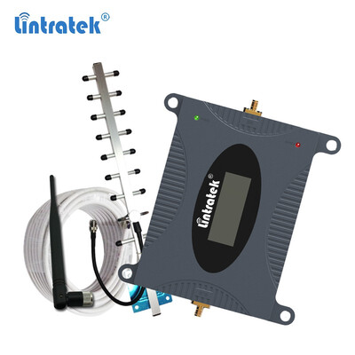 

Lintratek 3G Mobile Signal Booster Cell Phones Repeater Amplifier UMTS 2100MHz Band 1 Yagi Antenna Set for 3G Voice&Data