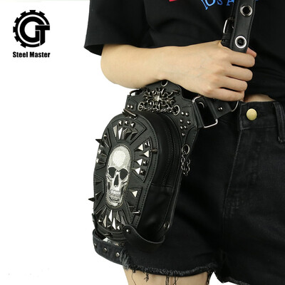 

steel master Punk Skull Waist Bags Leg Holster Retro Bags Goth Shoulder Waist Bags Packs