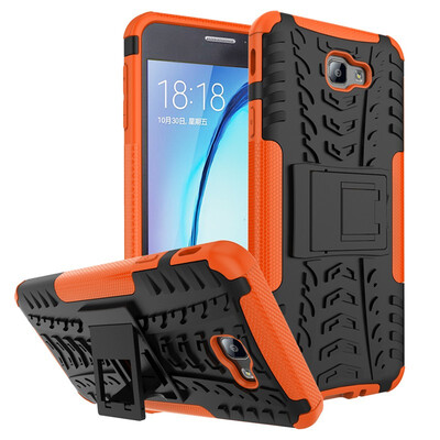 

Fivice Samsung J7 PrimeOn 7 2016 Case TPU anti-fall tire pattern back clip bracket phone case