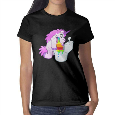 

Unicorn Caught from A Rainbow Womens Black t Shirts Cute Womens Ladies Cotton t Shirt