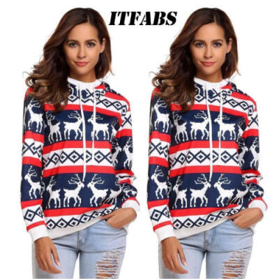 

Christmas Elk Snowflake Sweater Women Pullover Thick Knitted Top Soft Jumper US