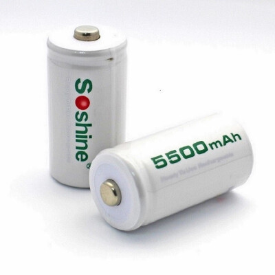 

Soshine C Size R14 Rechargeable Batteries Ni-MH 12V 5500mAh 2PCS