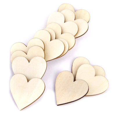 

UpperX 50Pcs 30Mm Wood Heart Decorations For DIY Decoration