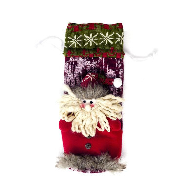 

Christmas Wine Bottle Cover Bag Santa Claus Snowman Champagne Wrap Clothes for Table Holiday Decorations Gift