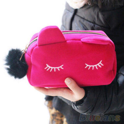 

Hot Pink Pencil Case Pen Box School Stationery Cosmetic Makeup Pouch Zipper Bags