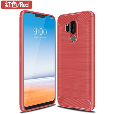 

Fivice LG G7 case Brushed carbon fiber silicone anti-fall soft shell phone case