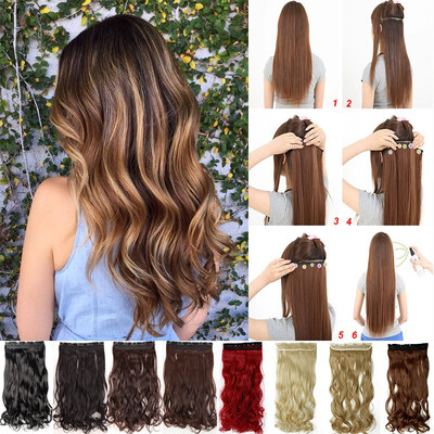 

24 Natural Hair Extensions wigs 1pcsset Straight curly Clip In Hair Extentions cosplay wigs