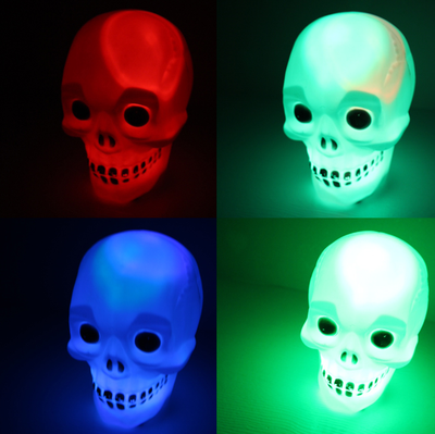 

flash ghost head Halloween skull lantern LED skull headlights Colorful lantern decoration night lamp