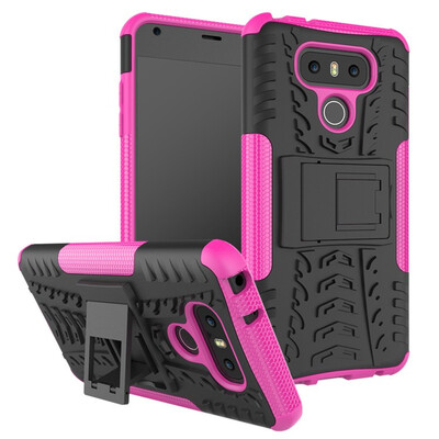 

Fivice LG G6 Case TPU anti-fall tire pattern back clip bracket phone case