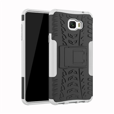 

Fivice Samsung C7 Pro Case TPU anti-fall tire pattern back clip bracket phone case