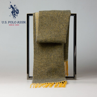 

USPOLO wool scarf female thickening long autumn&winter solid color double-sided bib casual wild Europe&the United States wind scarf shawl dual-use Beijing with gift box PWJOO-60067 gray green