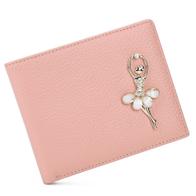 

Scarecrow (MEXICAN) Women's Wallets Sweet Jacket Cowhide Short Wallet Two Little Wallet Ballet Girl MXD30494L-03 Pink