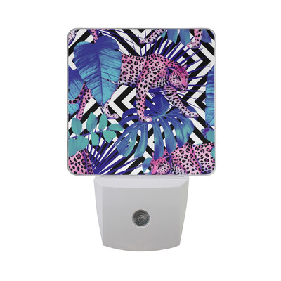 

ALAZA LED Night Light With Smart Dusk To Dawn SensorPanda Bamboo Watercolor Style Plug In Night Light