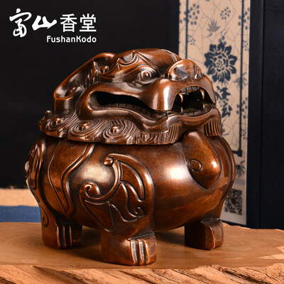 

Taiwans Toyama Xiangtang copper incense burner incense incense to make old models of mighty beasts - incense burner