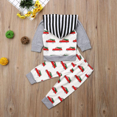 

Newborn Kid Baby Boys Girls Christmas Tree Long Sleeve Hooded Tops Pants Outfits