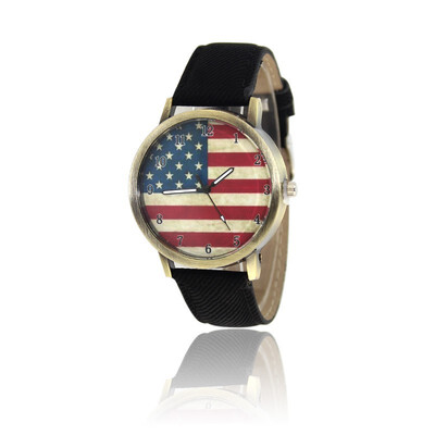 

Fashion Watch Flag of the United States Belt canvas men&women Wrist Watch