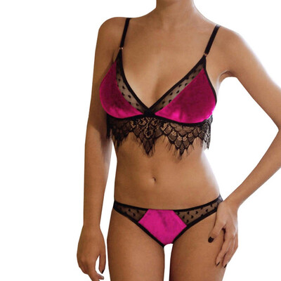

Sexy Women Lace Floral Bralette Push Up Bra G-string Set Lingerie Sleepwear Gift