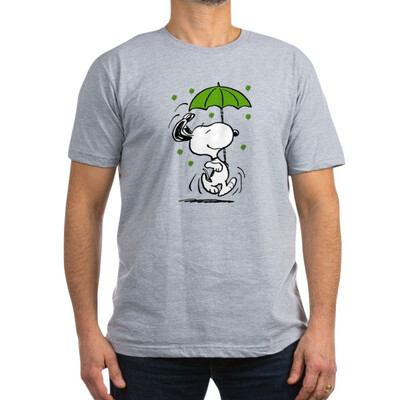 

CafePress - Snoopy Raining Clovers - Mens Fitted T-Shirt Stylish Printed Vintage Fit T-Shirt