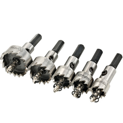 

5PCS High Speed Steel Hole Saw Cutter Tool Saw Tooth HSS Drill Bits Set 16185202530mm Power Drilling Tools