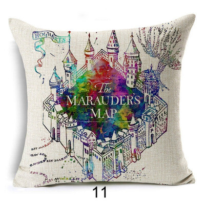 

Harry Potter Cushion Cover Cotton Linen Goblet of Fire The Deathly Hallows Home Decorative Pillow Cover for Sofa Cojines
