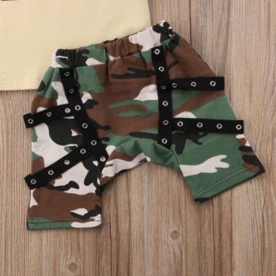 

Toddler Kids Baby Boy Tops T-shirt Camouflage Harem Pants Outfits Clothes Summer