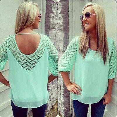 

Fashion Women Ladies Summer Loose Casual Cotton Short Sleeve Shirt Tops Blouse