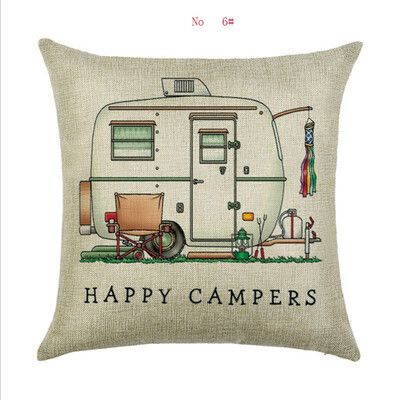 

45cm45cm A retro bus linencotton throw pillow covers couch cushion cover home decorative pillows